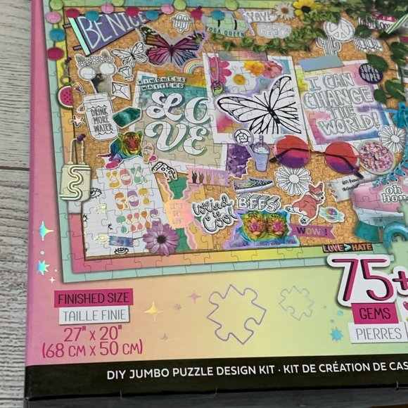 DIY Jumbo Puzzle Design Kit Markers Gems 1,000 Piece Color Craft Puzzle 27x20" - Picture 6 of 12